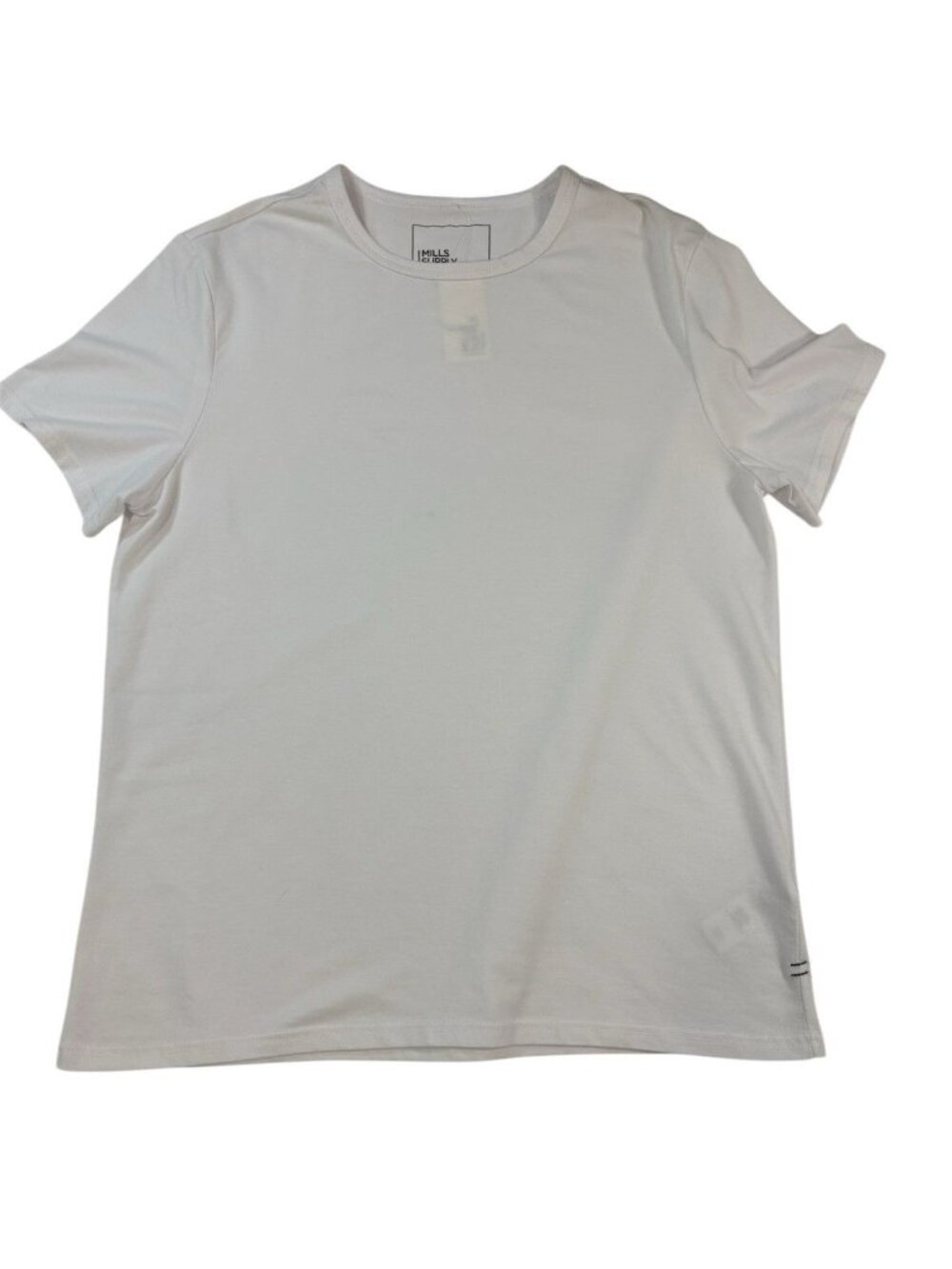 Mills supply Men’s White Crew Neck T Shirt Size M